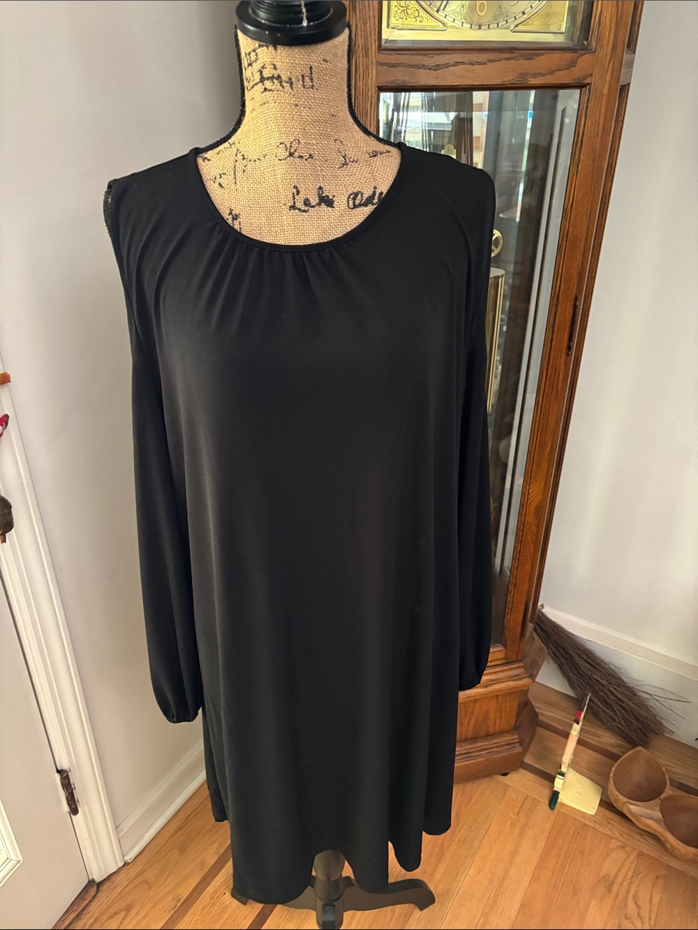 Apt. 9 Black Long Sleeve A-Line Dress